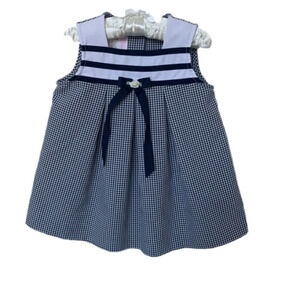 Bonnie Baby Navy and White Gingham Dress‎